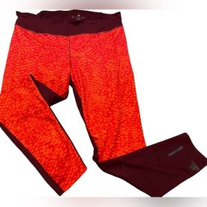 Women’s Adidas Climalite Yoga Pants, Orange front pattern and Maroon back, XL